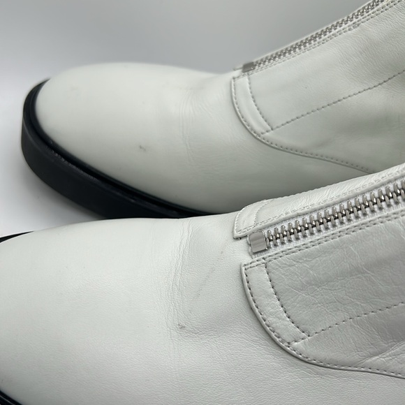 Stuart Weitzman White/Black Leather Zip Up Ankle Booties Boots Shoes **Sz 10** - Picture 8 of 9